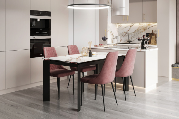 Стол NEVADA 160 (NEVADA 160 ROSE GOLD CER, BK) NEVADA 160